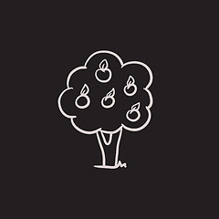 Image showing Fruit tree sketch icon.