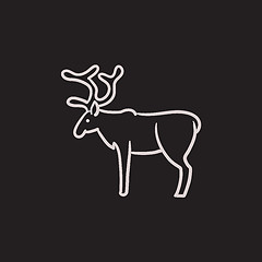 Image showing Deer sketch icon.