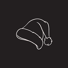 Image showing Santa hat sketch icon.