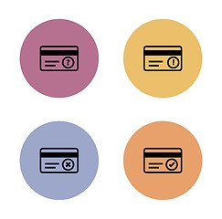 Image showing credit card simple flat icon in color circle