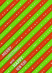 Image showing christmas background with green and red stripes