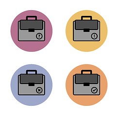 Image showing briefcase simple flat icon in color circle