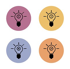 Image showing bulb simple flat icon in color circle