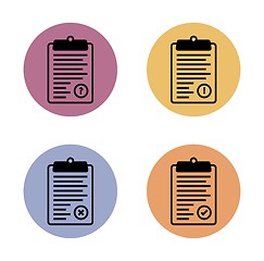 Image showing clipboard simple flat icon in color circle