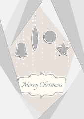 Image showing christmas background with gray stripes