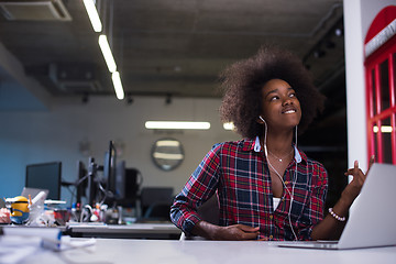 Image showing portrait of a young successful African-American woman in modern 