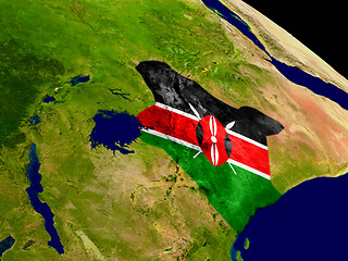 Image showing Kenya with flag on Earth