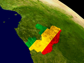 Image showing Congo with flag on Earth