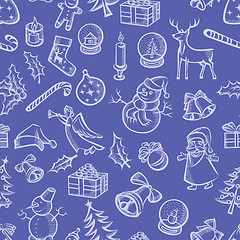 Image showing Christmas objects and elements seamless pattern