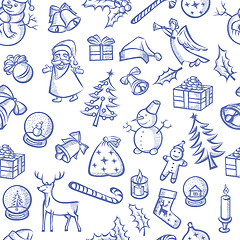 Image showing Christmas objects and elements seamless pattern