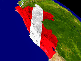 Image showing Peru with flag on Earth