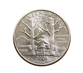 Image showing coin in a quarter of the US dollar