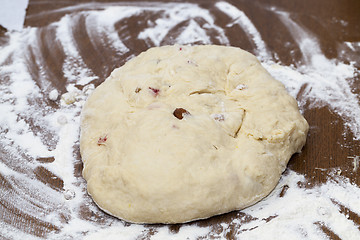 Image showing dough for the pie, close-up