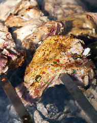 Image showing cooking kebab, close-up