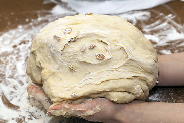 Image showing dough for the pie, close-up