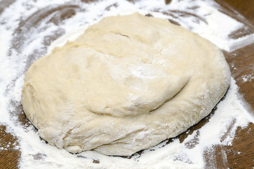 Image showing dough for the pie, close-up