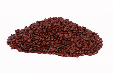Image showing Pile of Coffee Beans over White