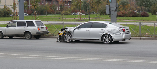 Image showing  car accident while overtaking