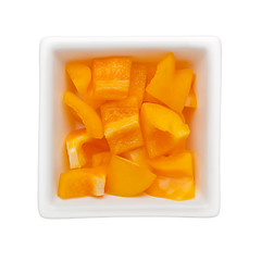Image showing Diced yellow bell pepper