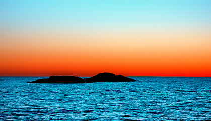 Image showing Orange and Blue Night Seascape