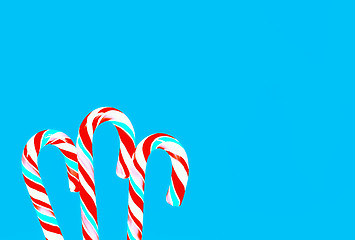 Image showing Festive Blue Background With Lollipops