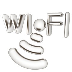 Image showing Metal WiFi symbol. 3d illustration