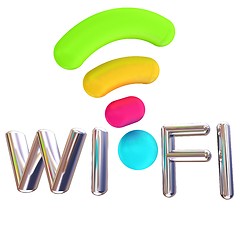 Image showing color wifi icon. 3d illustration