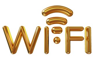 Image showing Gold wifi icon for new year holidays. 3d illustration