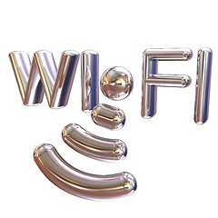 Image showing Metal WiFi symbol. 3d illustration