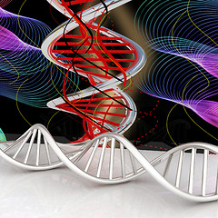 Image showing DNA structure model Background. 3d illustration