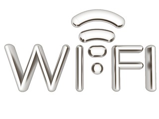 Image showing Metal WiFi symbol. 3d illustration