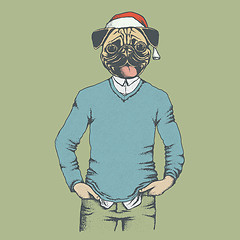 Image showing Pug dog vector illustration