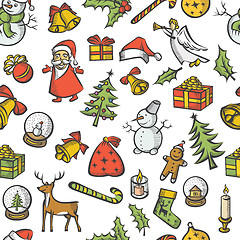 Image showing Christmas objects and elements seamless pattern