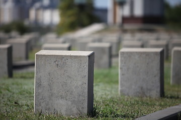 Image showing military cemetery empty gravestone