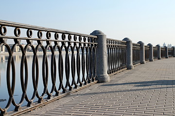 Image showing  embankment  fencing perspective view