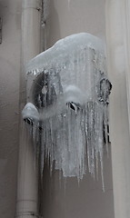 Image showing  Air conditioning frozen over as an icicle