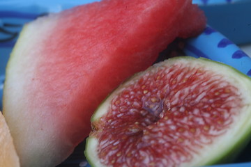 Image showing Watermelon and figs