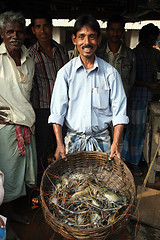 Image showing Fish market in Kumrokhali, West Bengal, India