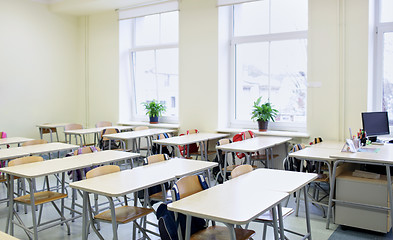 Image showing school classroom with desks