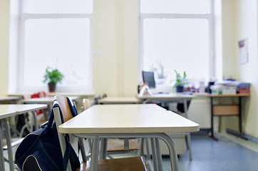 Image showing school classroom with desks