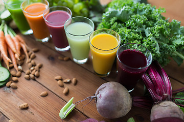 Image showing glasses with different fruit or vegetable juices