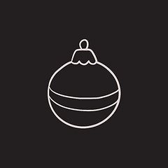 Image showing Christmas-tree decoration sketch icon.