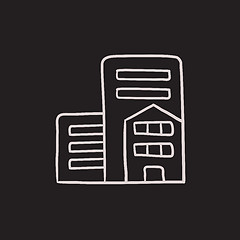 Image showing Residential buildings sketch icon.