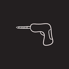 Image showing Hammer drill sketch icon.