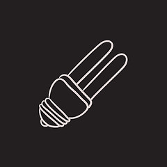 Image showing Energy saving light bulb sketch icon.