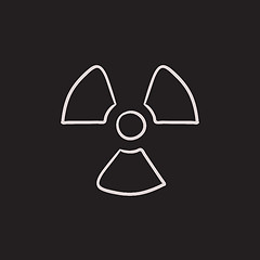 Image showing Ionizing radiation sign sketch icon.