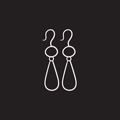 Image showing Pair of earrings sketch icon.