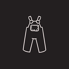 Image showing Baby overalls sketch icon.