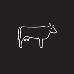 Image showing Cow sketch icon.