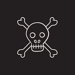 Image showing Skull and cross bones sketch icon.